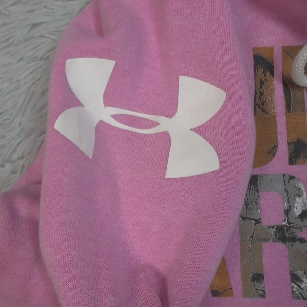 Under Armour Sweatshirt Womens L Pink Hoodie Coldgear Loose Realtree Camo - Picture 10 of 11